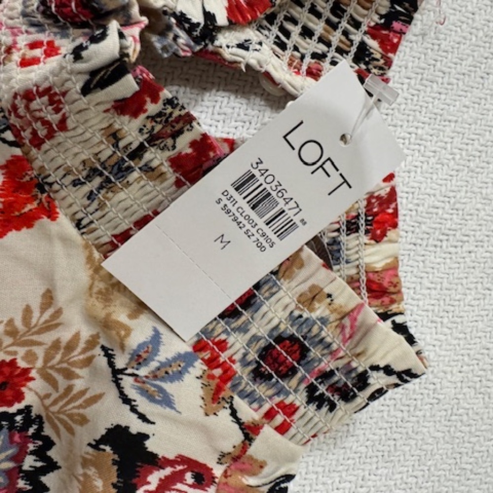 NWT LOFT smock-detail top, ADORABLE! - Picture 2 of 4